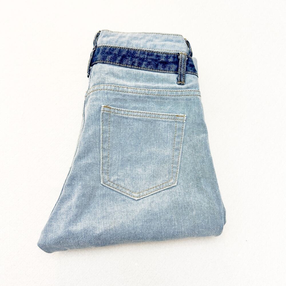 Edikted Flared Two-Toned Denim Jeans Double Waisted Size Small